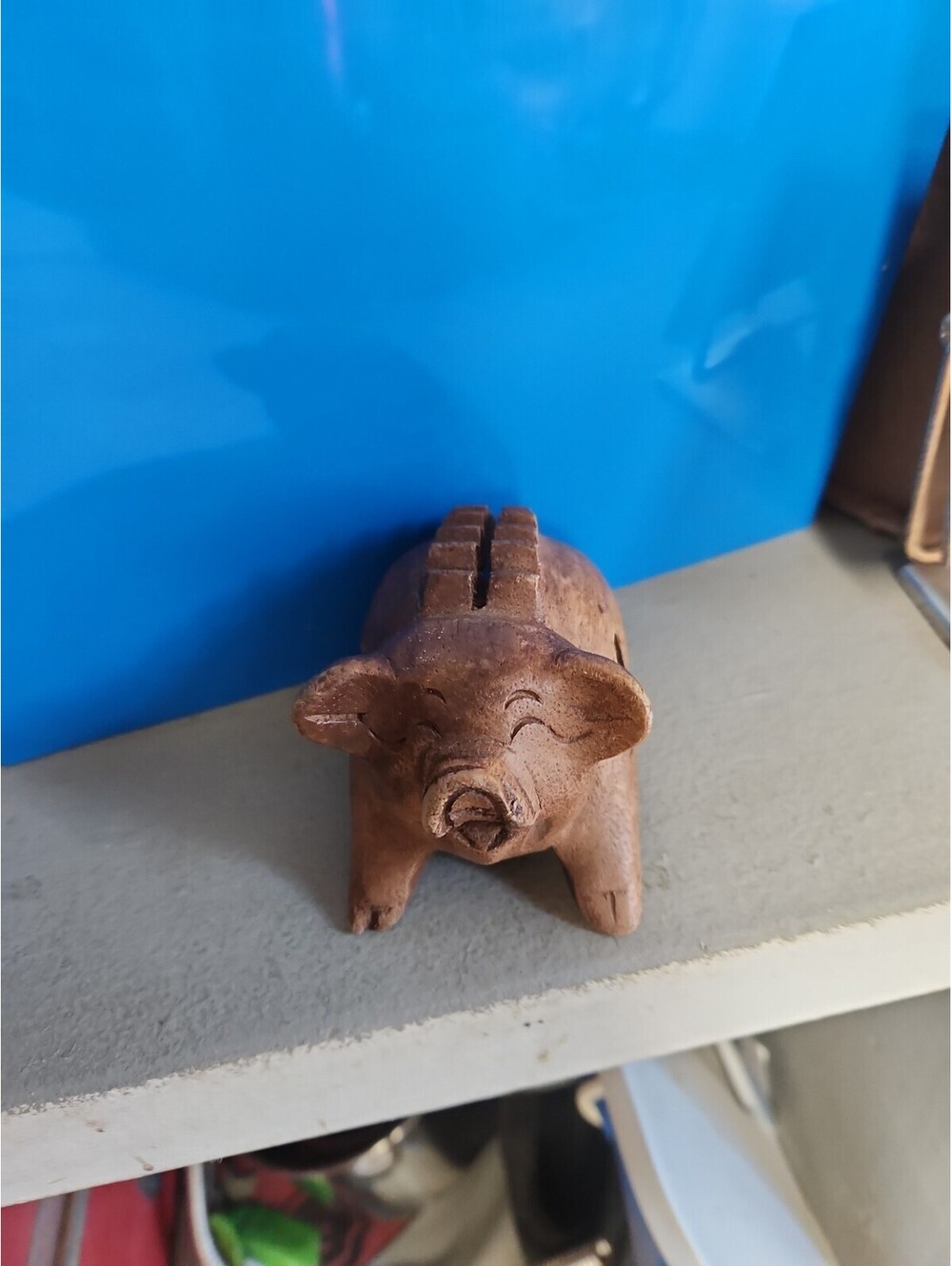 Hand carved wood Croaking pig percussion sound Musical Instrument Razorback 5"